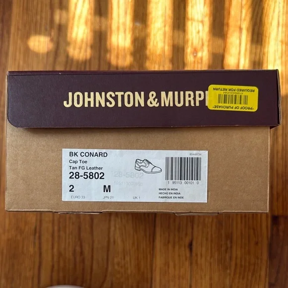 Johnston & Murphy Brown Leather Oxford Shoes - Picture 6 of 7